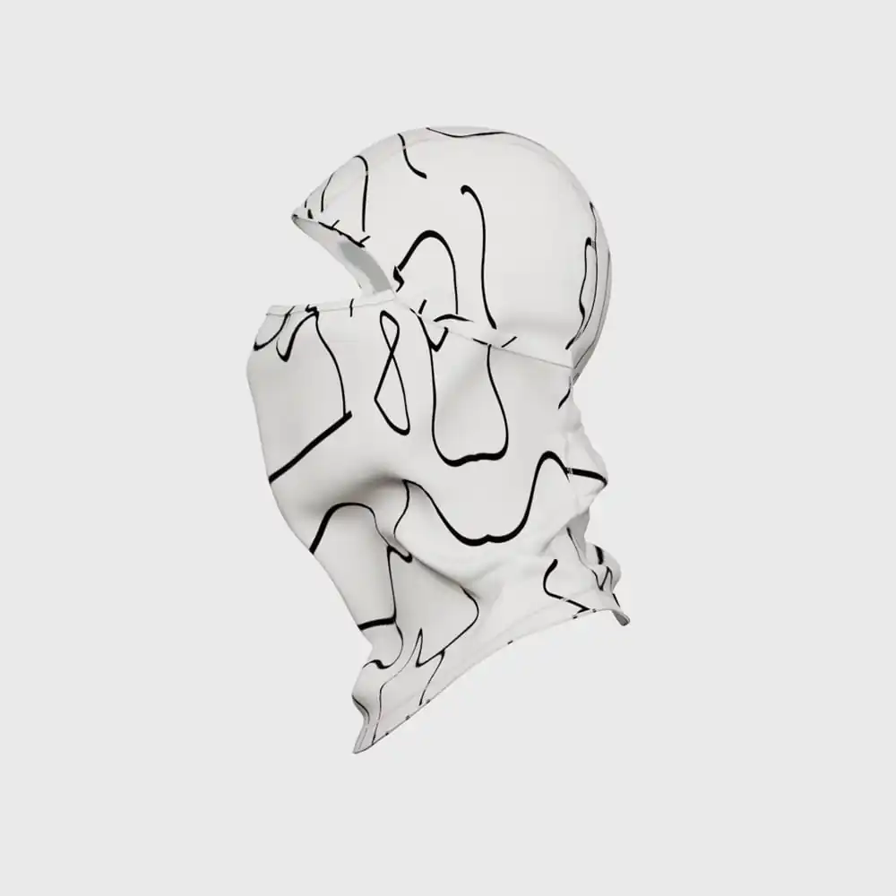 Bufanda de invierno con diseño abstracto en blanco y negro, ideal para protección contra el frío y e.