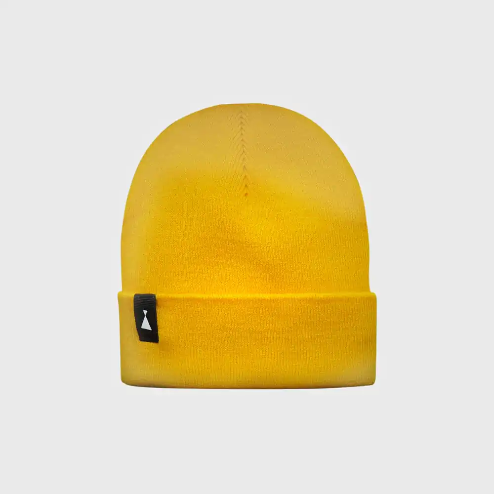 Gorro amarillo de lana de alta calidad, ideal para el invierno y estilo casual.