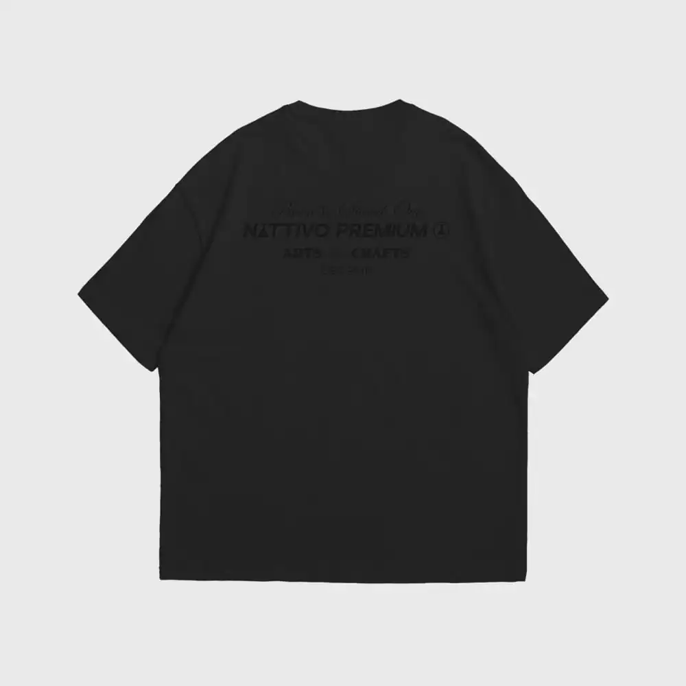 Camiseta oversize negra Nattivo Premium para hombre y mujer.