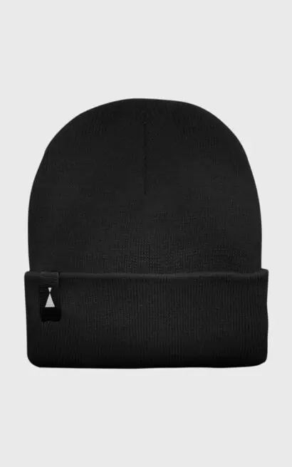 Gorro negro de lana para hombre y mujer, ideal para el invierno y estilo casual.