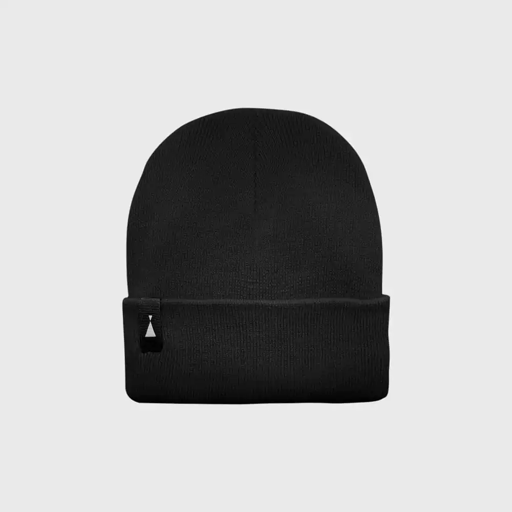 Gorro negro de lana para hombre y mujer, ideal para el invierno y estilo casual.