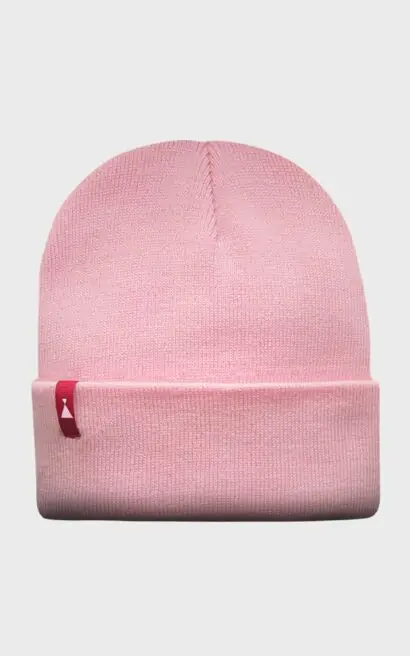 Gorro rosa de lana para mujer, estilo beanie, ideal para el invierno.