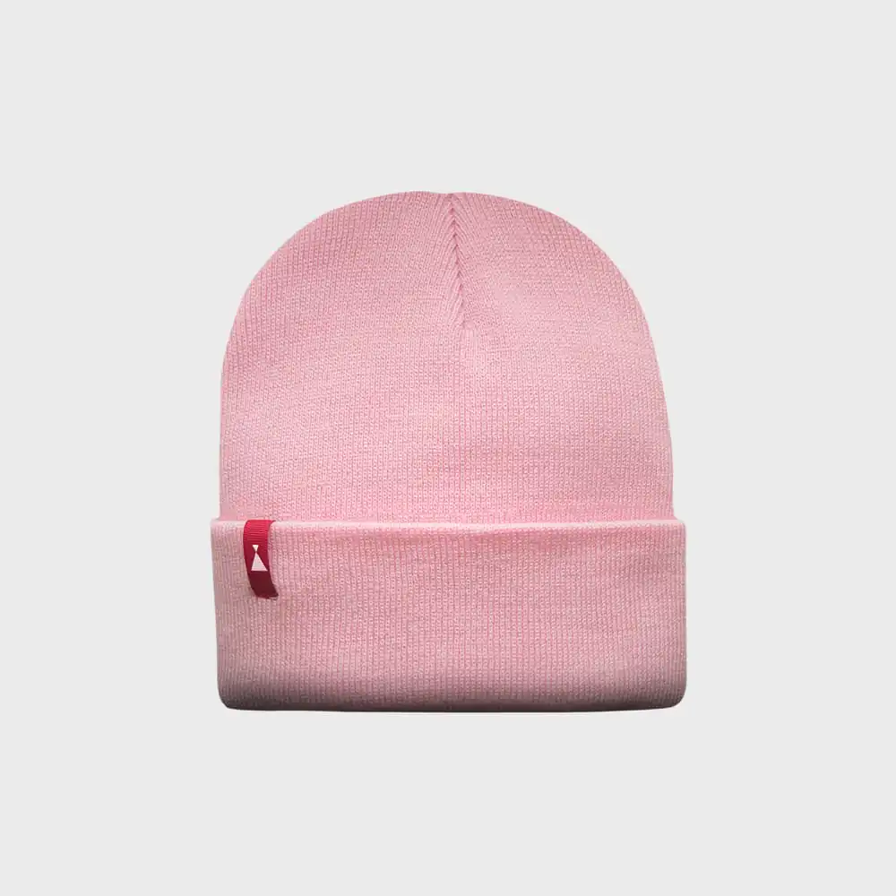 Gorro rosa de lana para mujer, estilo beanie, ideal para el invierno.